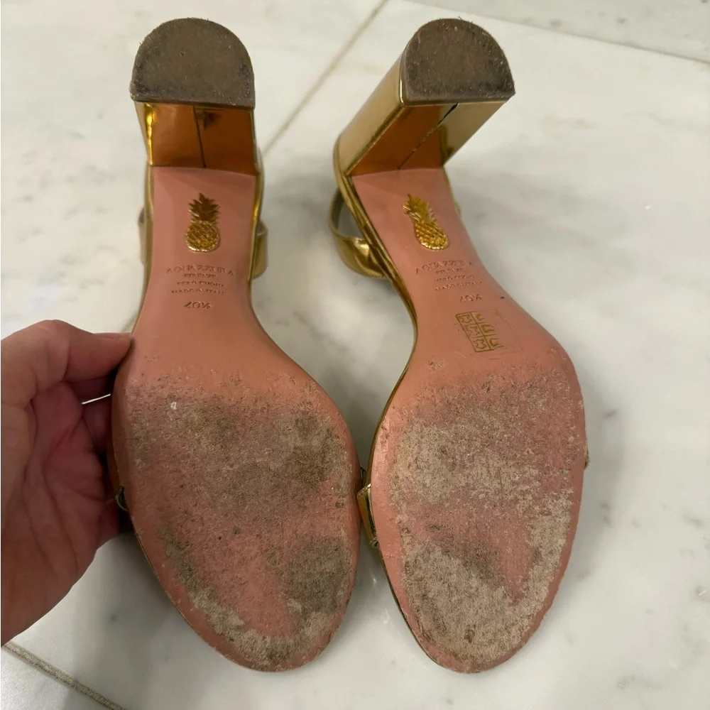 Aquazzura gold block heals - Picture 4 of 5